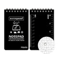 Waterproof spiral bound notepad with camouflage cover and stone paper pages