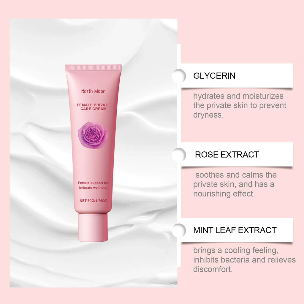 50g jar of daily moisturising cream with rose and peppermint extracts for dry skin relief