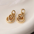 Gold geometric irregular shaped copper earrings for women, INS style statement jewellery