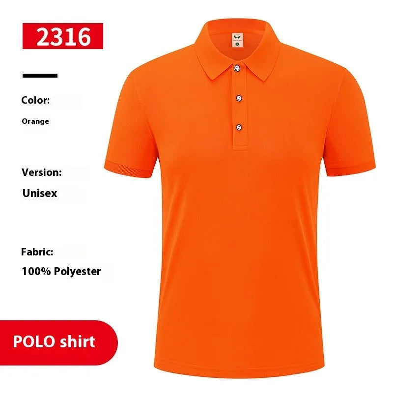 Ice silk polo shirt with short sleeves and logo print in multiple colour options