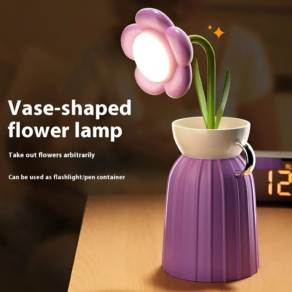 Pink rose USB flower lamp night light 30cm for bedroom eye protection