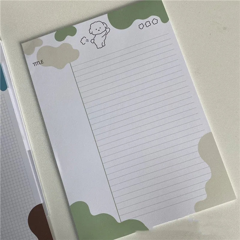 INS Wind Marshmallow Dog B5 sticky note paper pad showing six colour variations