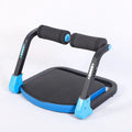 A compact red or sky blue multifunctional abdominal exercise device for home and office fitness.