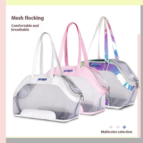 Leather cat carrier bag with 25 litre capacity in solid colour options