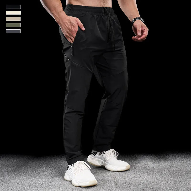 Men's waterproof quick-drying exercise pants in nylon fabric for sports and fitness