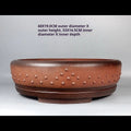 Handmade antique drum round ceramic flowerpot in purple sand colour, 60x19cm, with red mud pine cypress old pile styling
