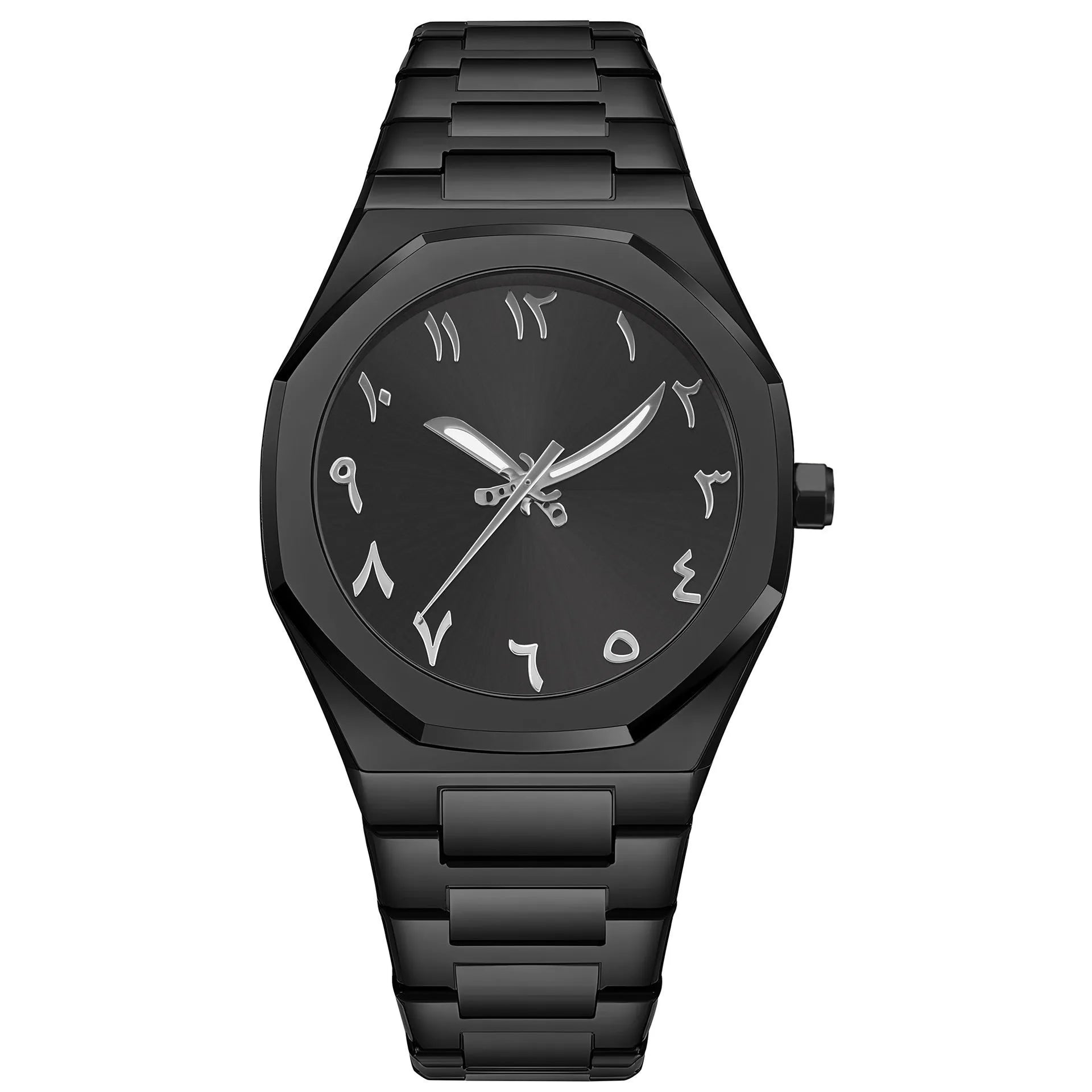 Men's business casual quartz watch with stainless steel belt in three colour options