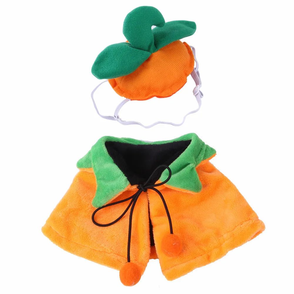 Pumpkin-themed double-sided plush cloak for dogs and cats Halloween costume