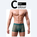 Men's thin invisible breathable boxer shorts in quick-drying polyester fabric shown in multiple colours
