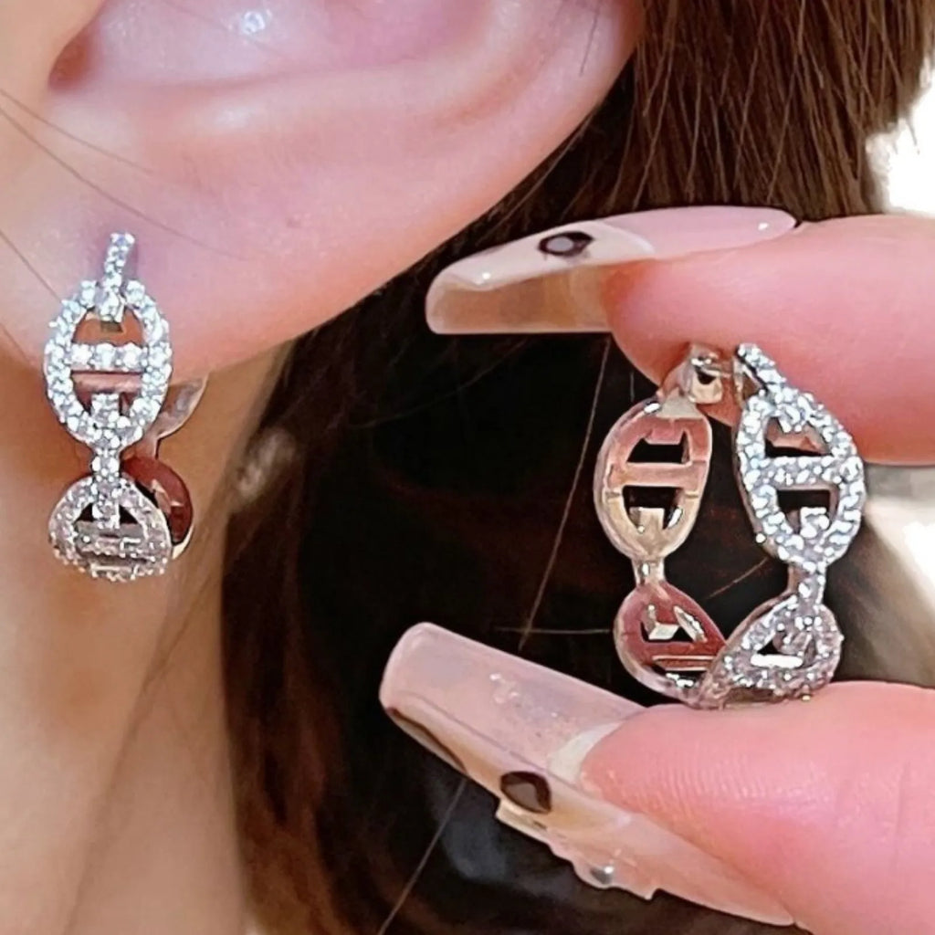 Women's casual copper earrings with electroplated thick gold plating in silver, gold and rose gold colour options