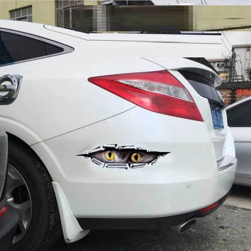 35cm 3D car bumper sticker with tiger eye and eagle eye patterns on transparent PVC material