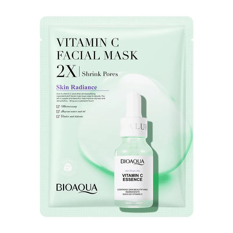 Collagen and Hyaluronic Acid facial sheet mask set with 30g gel formula on white background