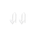 Three-dimensional glossy heart-shaped earrings with Korean style design and silver colour finish