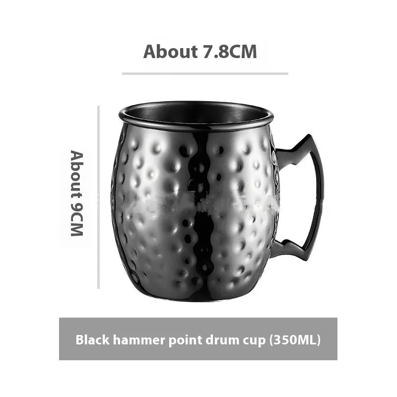 Copper plated stainless steel Moscow mule cup in a choice of hammered or smooth finish and multiple colours.