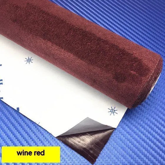 Self-adhesive elastic suede sheet for car interior and furniture decoration in selected colour and size.