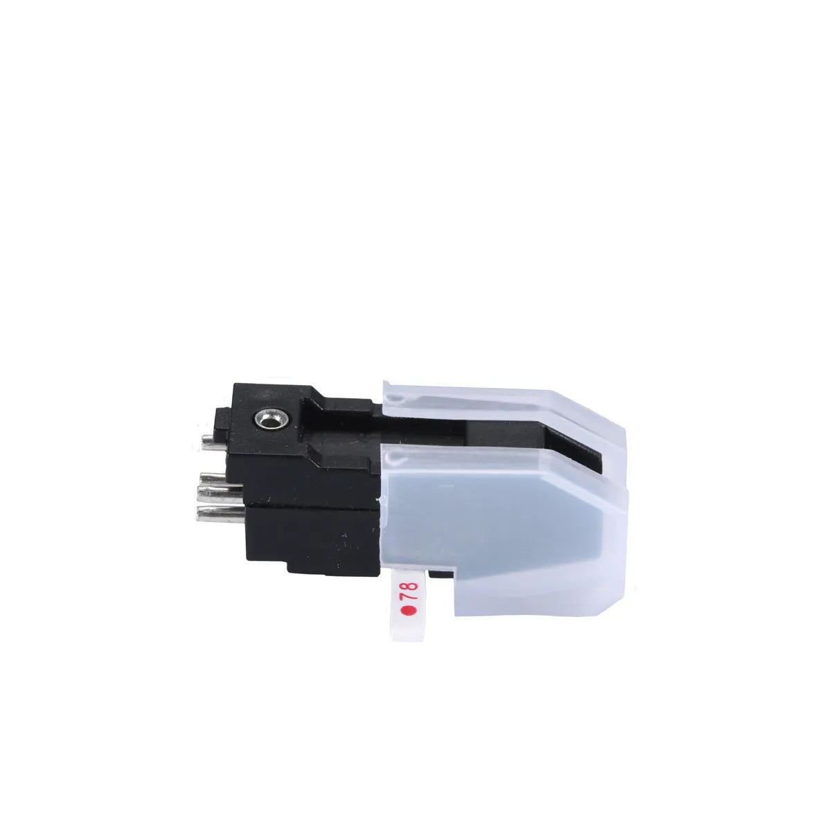 Double needle magnetic turntable cartridge pickup head with ABS plastic shell.