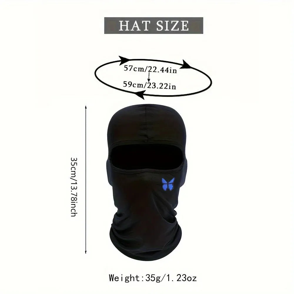 Breathable sun protection wicking sleeve cap in polyester with butterfly design, available in eight colours