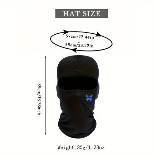 Breathable sun protection wicking sleeve cap in polyester with butterfly design, available in eight colours