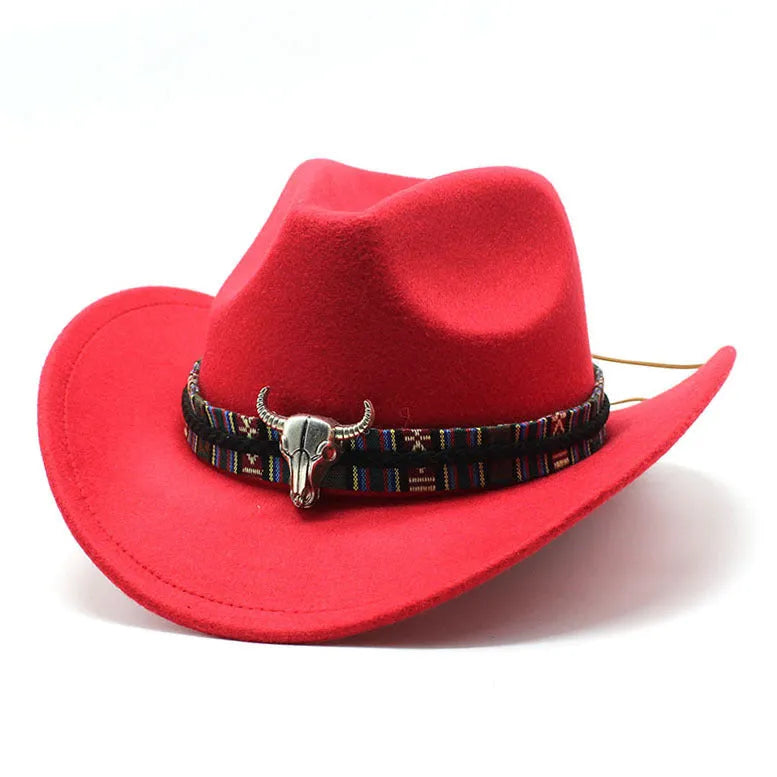 A Western-style bell crown cowboy hat on a stand, shown in an army green colour.