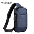 Waterproof Oxford cloth anti-theft shoulder bag showing organisational pockets and zipper closure