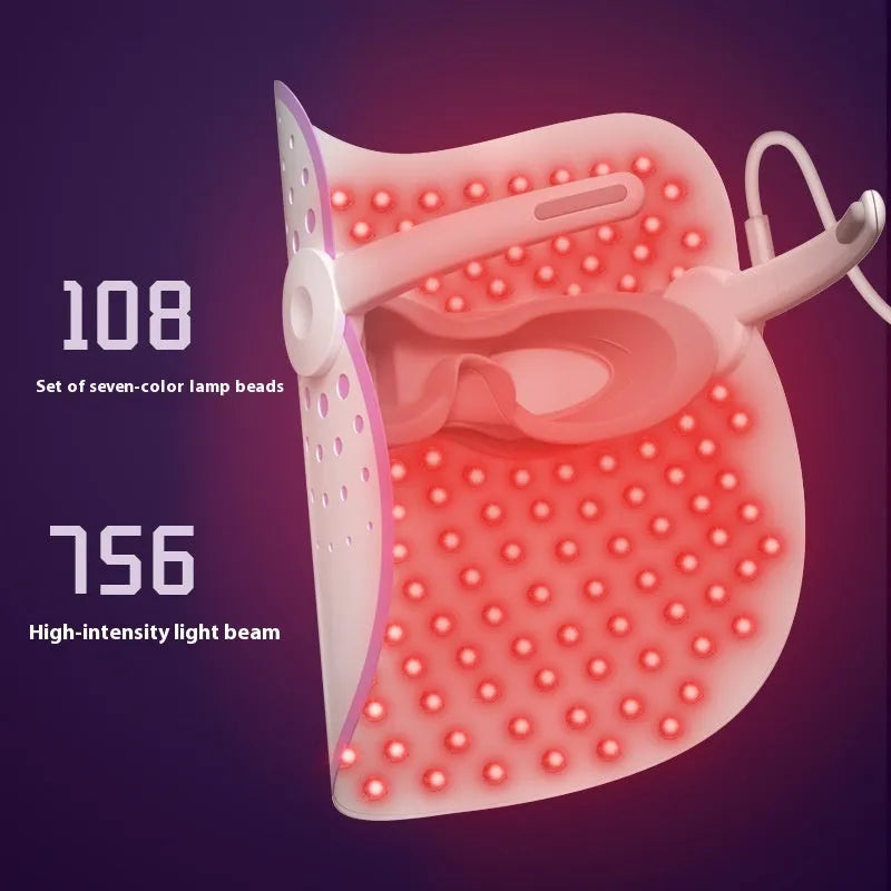 White and purple photon beauty mask IPL device for home facial light therapy.