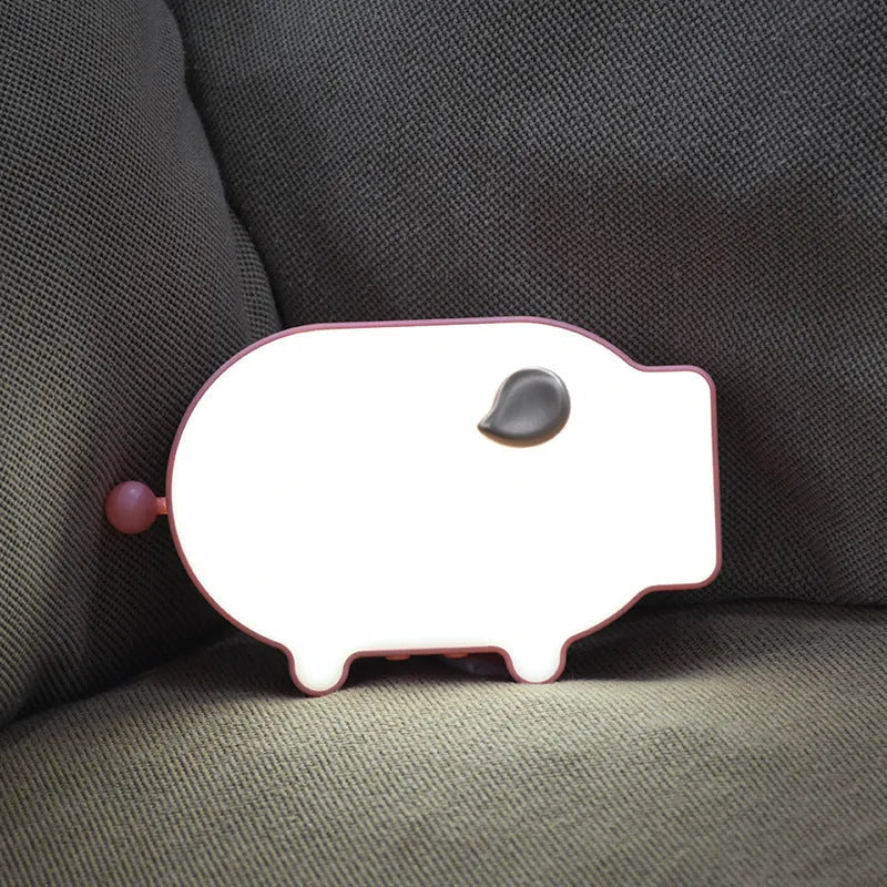 Blue and pink multifunctional LED alarm clock with temperature display and USB charging port