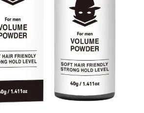Disposable compact of 40g hair styling setting powder for oil control and volume.