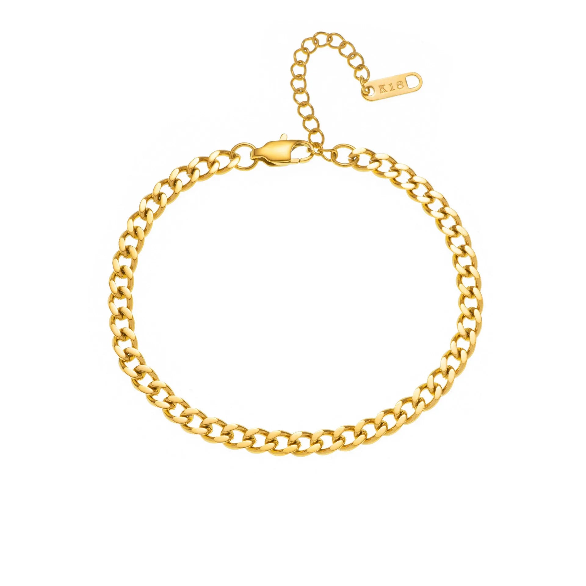 Gold and silver titanium steel initial number necklace with alphabet and number pendants on a 40.5cm chain.