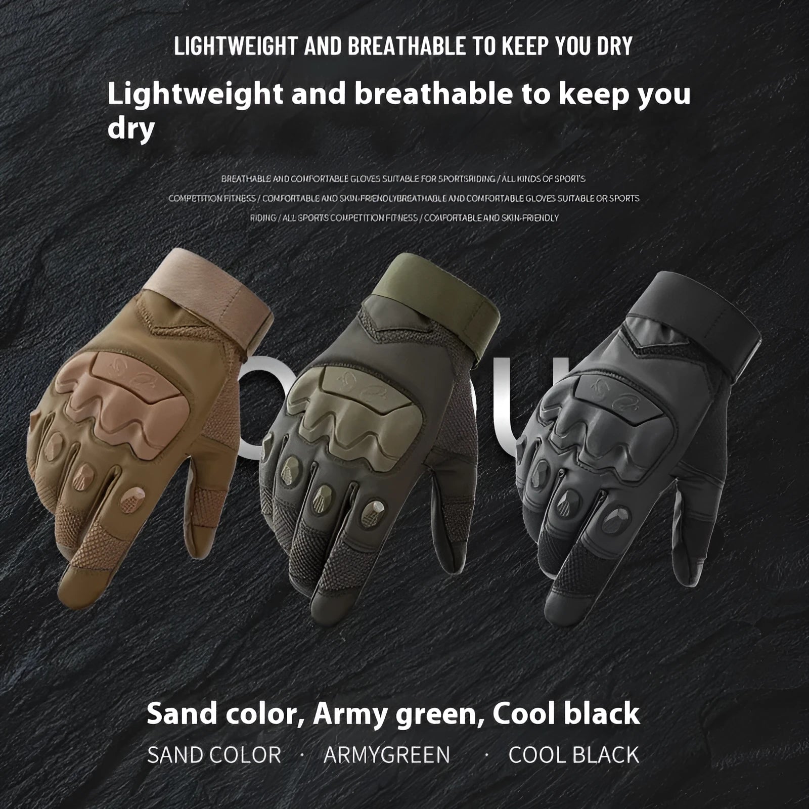 Men's black tactical fingerless gloves with touch screen fingertips for training use