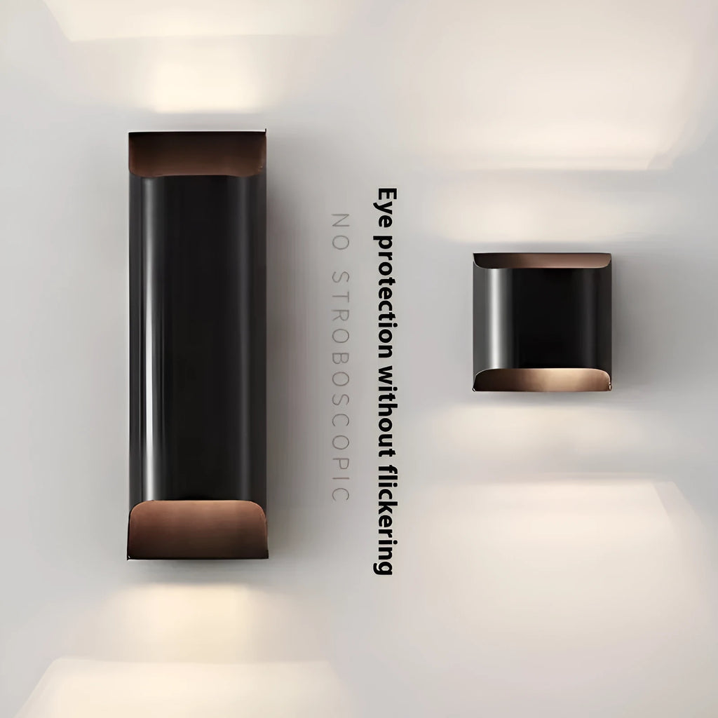 Minimalist black copper wall lamp for bedroom bedside with modern simplicity design