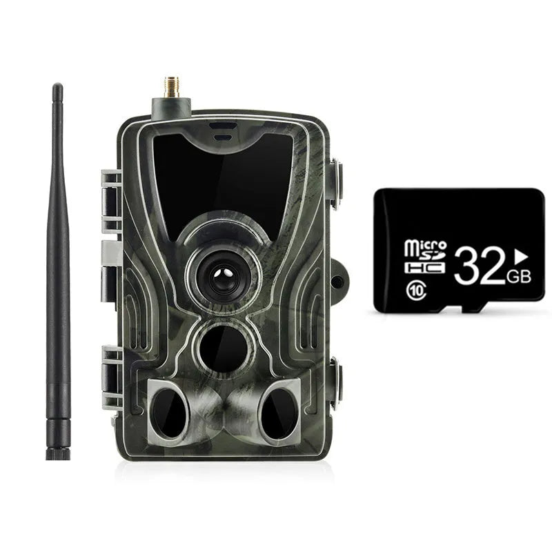 Outdoor camouflage surveillance camera with wide-angle lens and infrared night vision