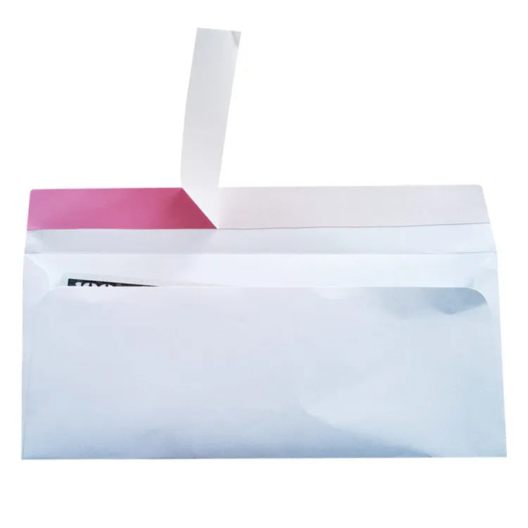Blue confidential security envelope showing tamper-evident self-adhesive seal and 105x240mm dimensions