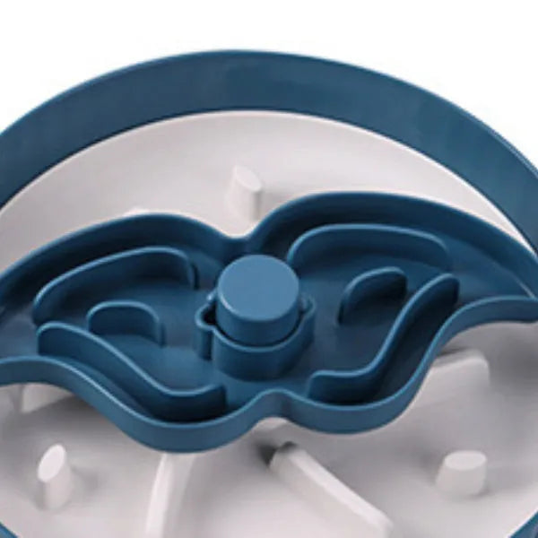 Pet feeding bowl with rotating game board and silicone anti-choke pad in various colour options