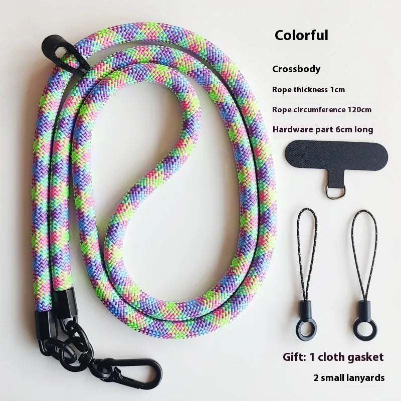 Mobile phone lanyard crossbody sling with anti-lost polyester rope and metal buckle