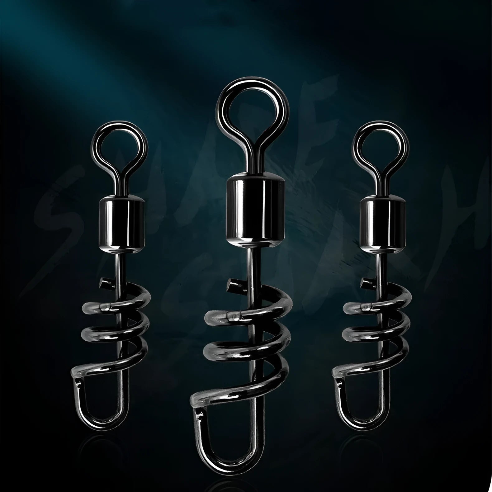 Stainless steel fishing swivel connector with 8-shaped ring and multiple colour options