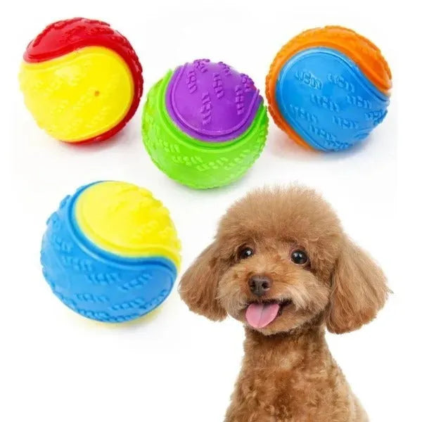 Dog Molar Long Lasting Ball TPR Toy, rubber ball for chewing and teeth cleaning, random colour