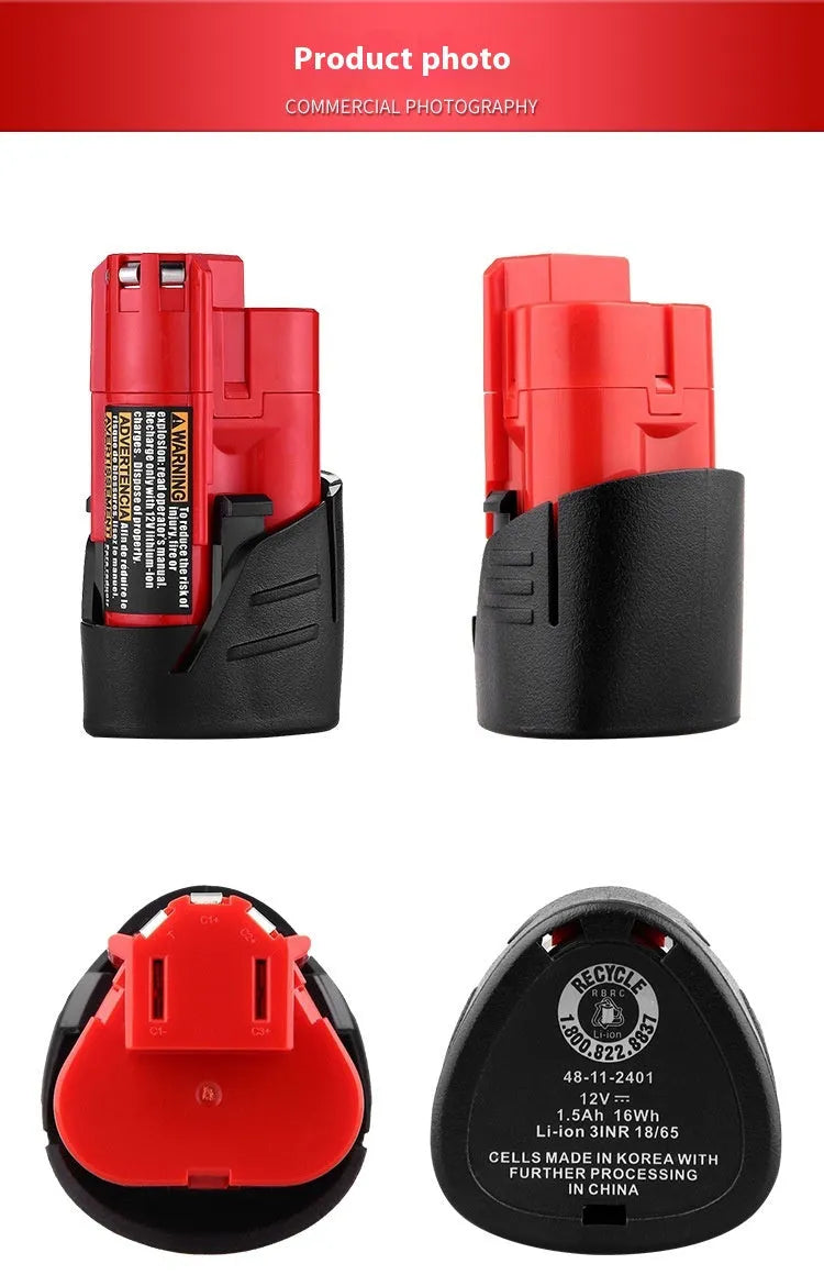 Lithium battery pack for electric tools, plastic casing, multiple capacity options up to 6000mAh