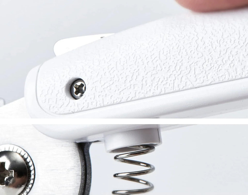 White pet nail clippers with LED light and transparent anti-splash guard for cats and dogs