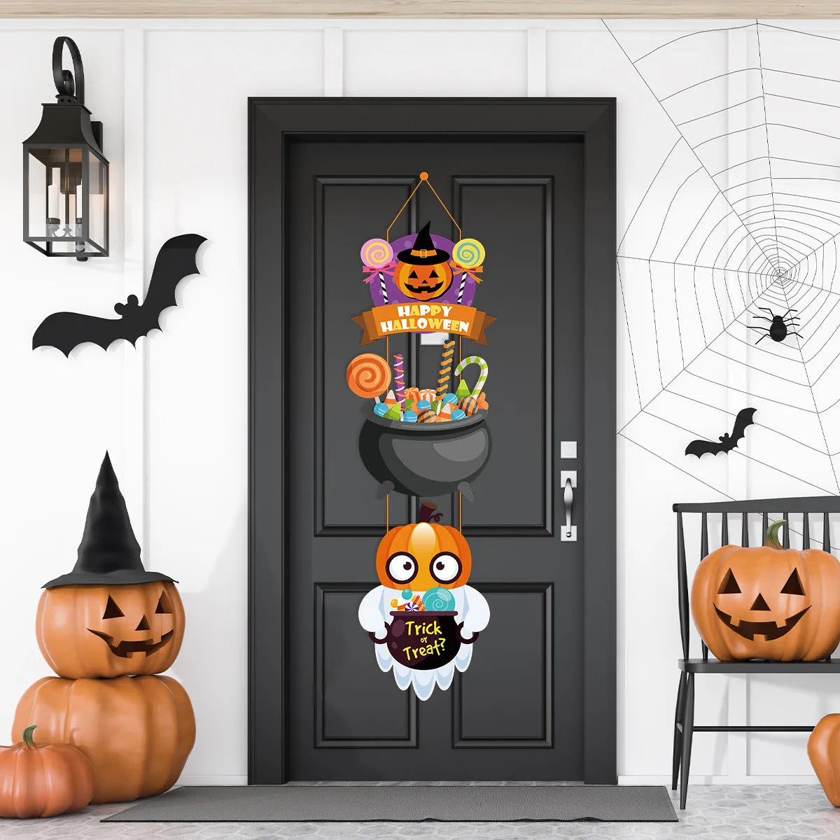 Three-dimensional Halloween paper box set for candy snack packaging with European and American style design