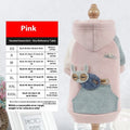 Cotton dog sweatshirt in brown, green or pink colour options for pet leisure clothing