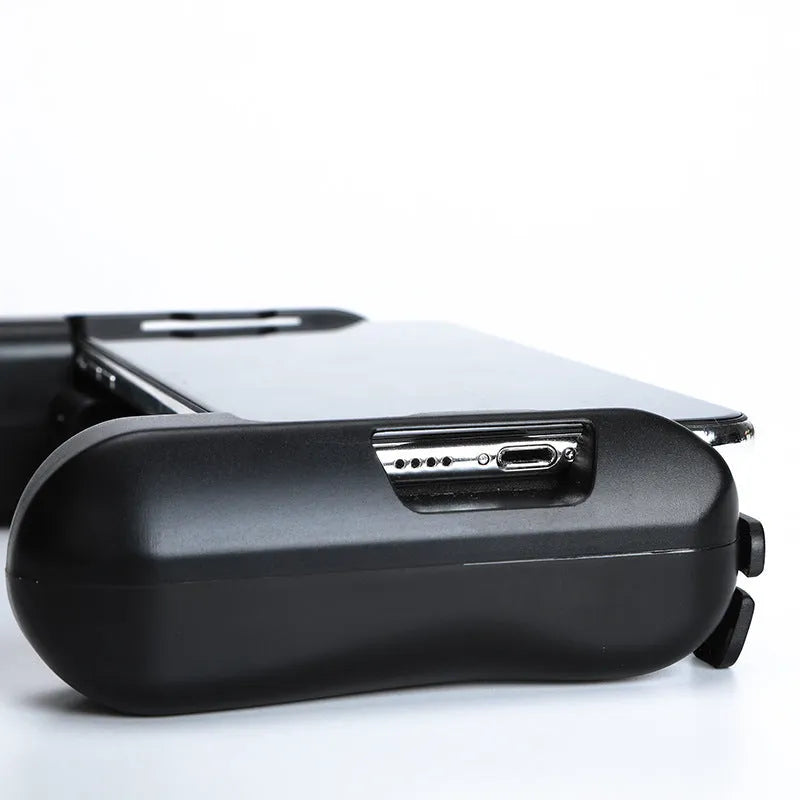 Black cooling Bluetooth game controller for iPhone mobile gaming with 10-hour battery