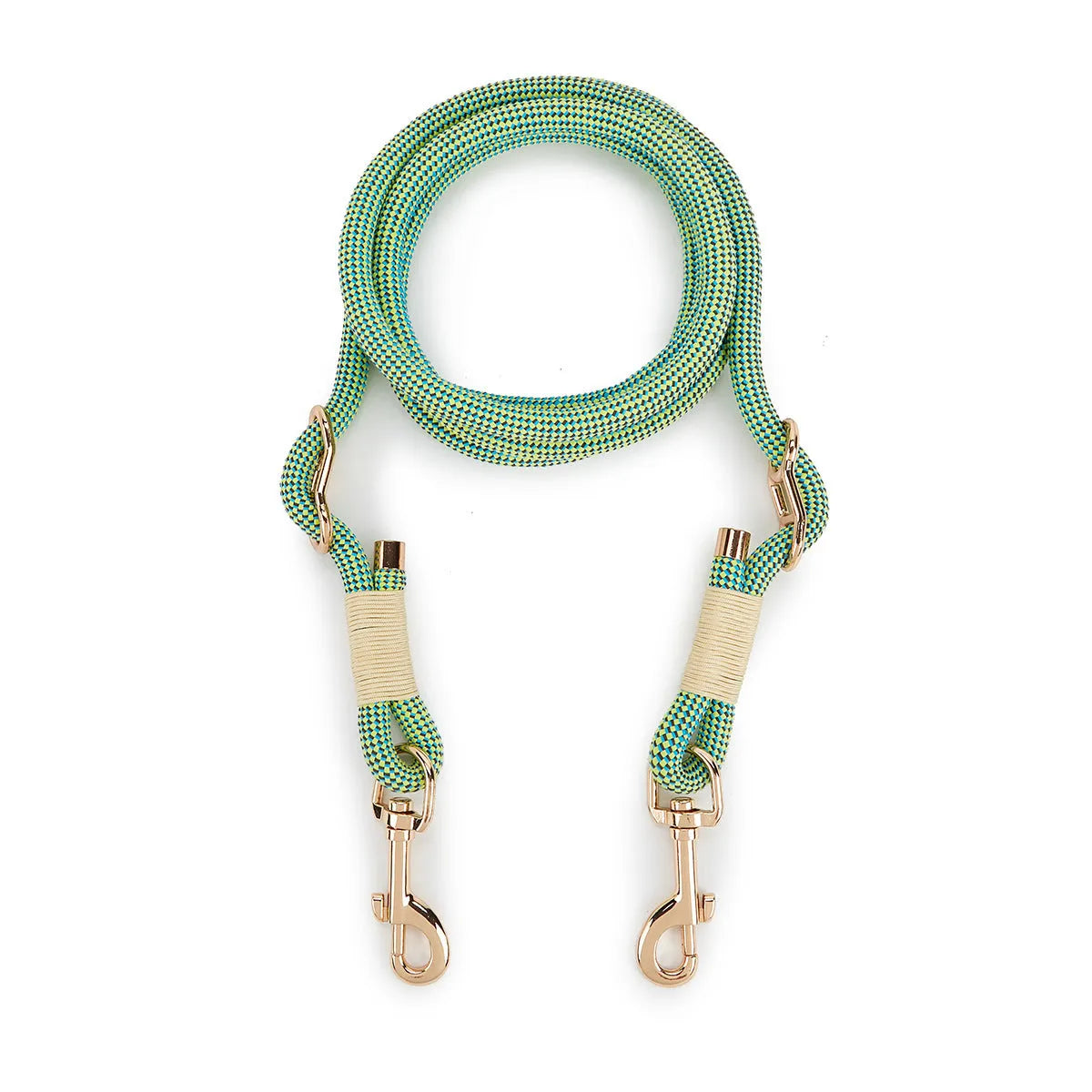 Nylon hand holding dog rope in Shadow White, 240cm long for small and medium breeds
