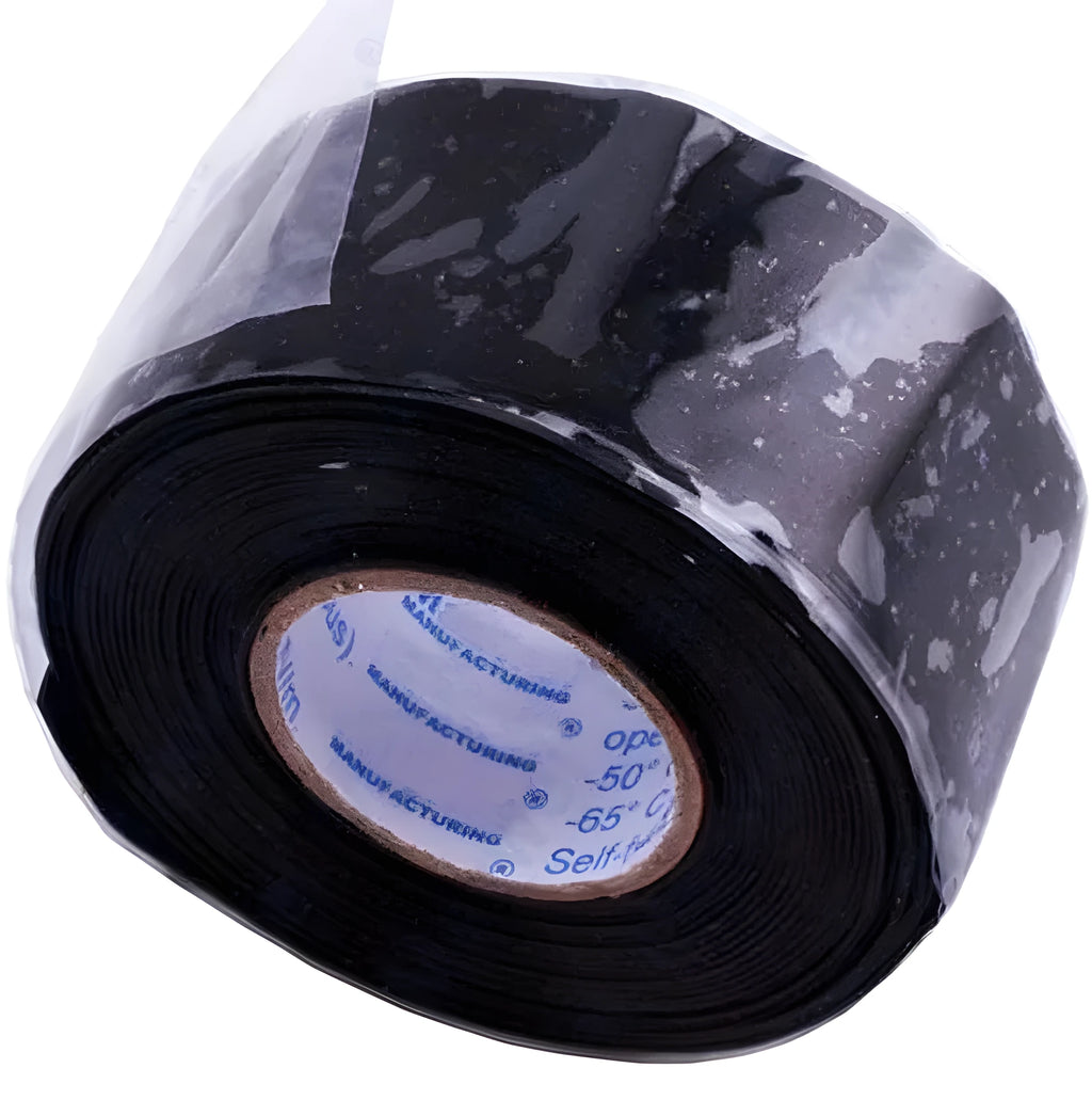 Roll of black waterproof silicone repair tape 3 m length for sealing pipes and electrical connections