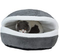 Removable hamburger-style pet nest in beige with zipper closure, size M 45x35 cm, fibre and PP cotton construction