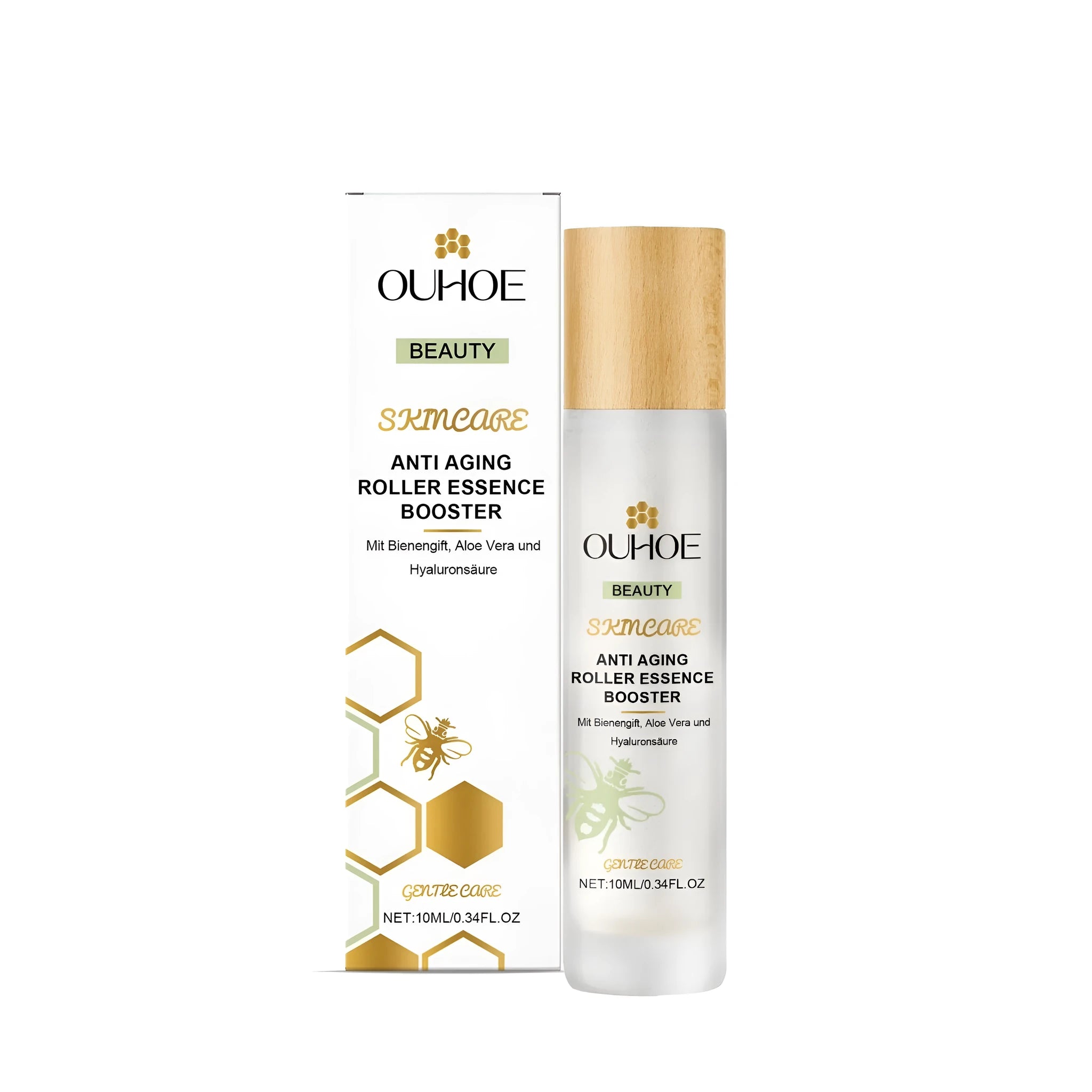 Evening facial massage ball with 10ml anti-ageing serum containing bee venom and hyaluronic acid.