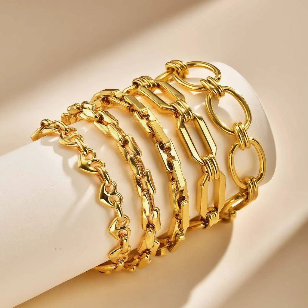 Stainless steel geometric bracelet in ins style, five colour options available, all-match design