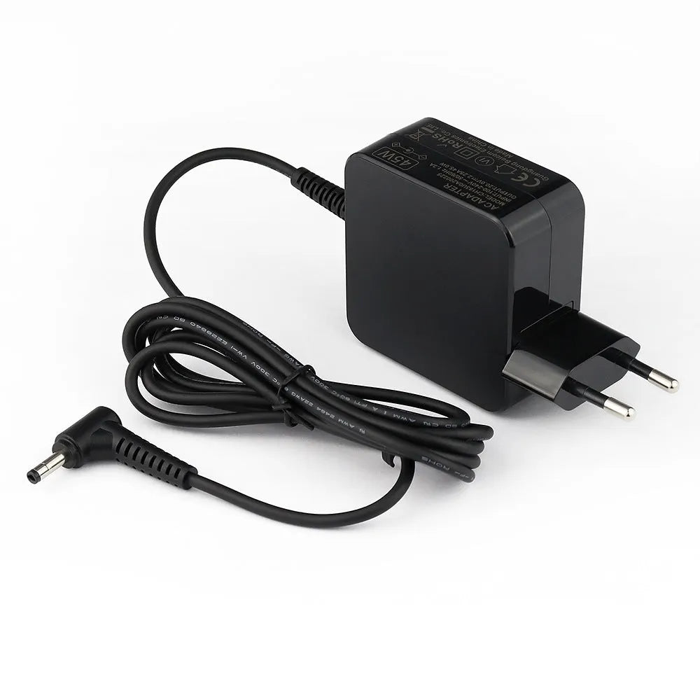 Black Hua 45W laptop adapter with American plug and charging cable