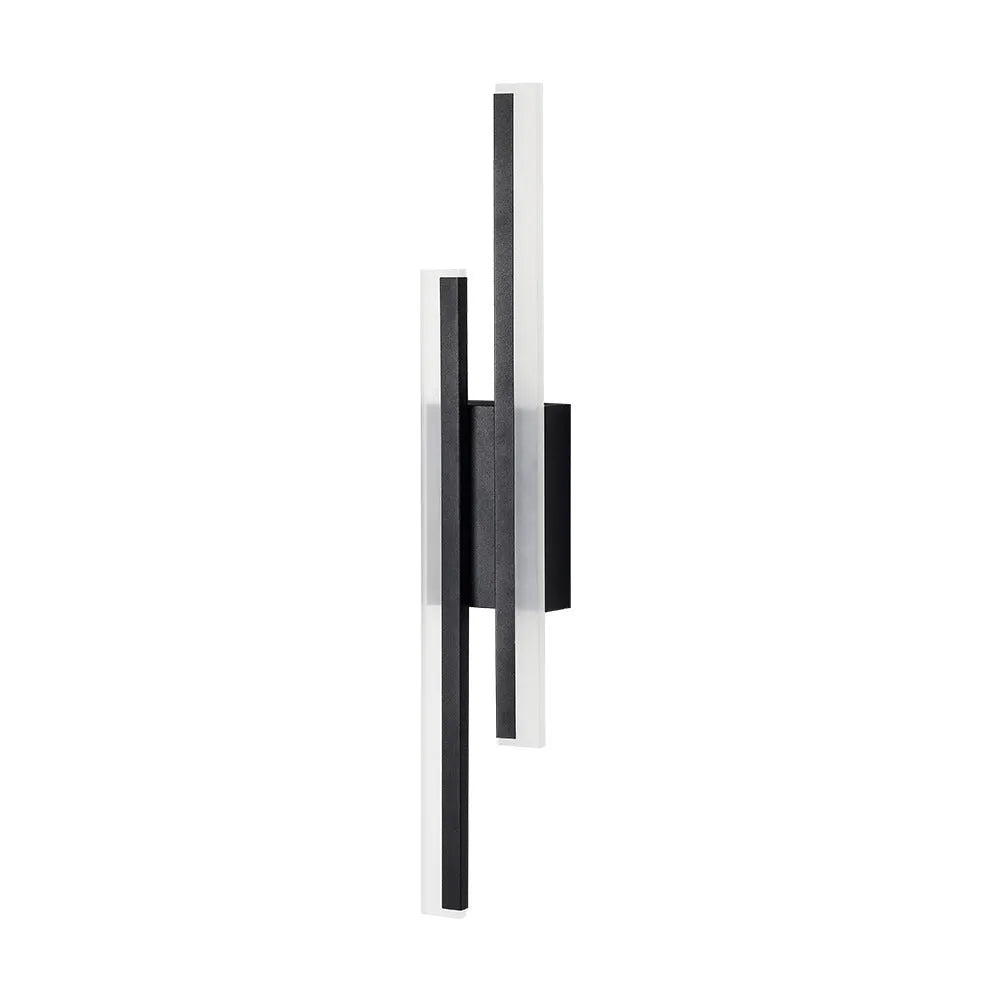Modern gold double line wall lamp mounted on a wall, showing its 500mm length and artistic design for background lighting.