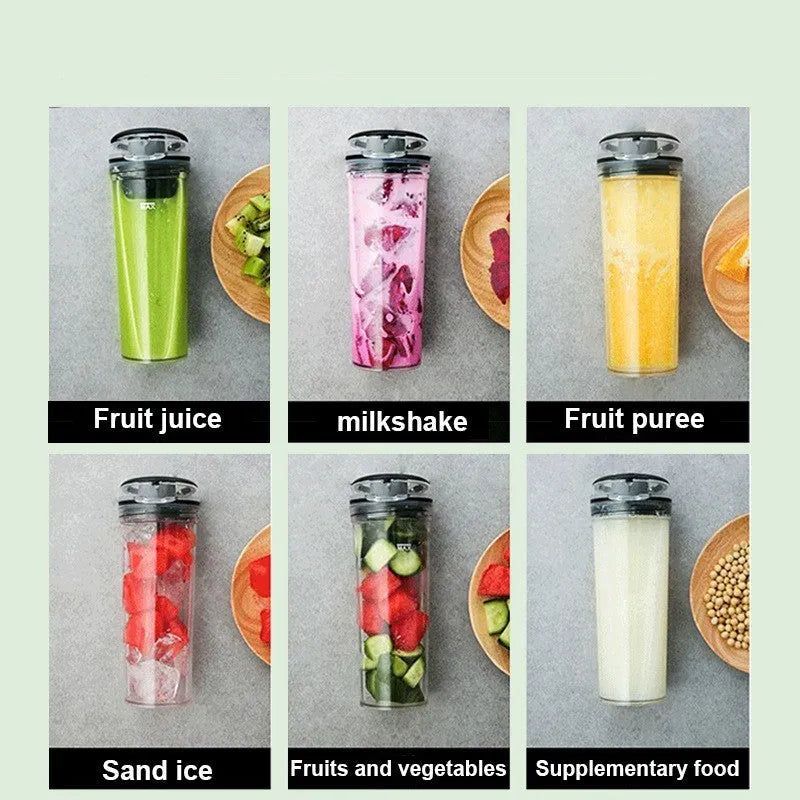 Portable household electric juicer in green with 350ml capacity 230W motor