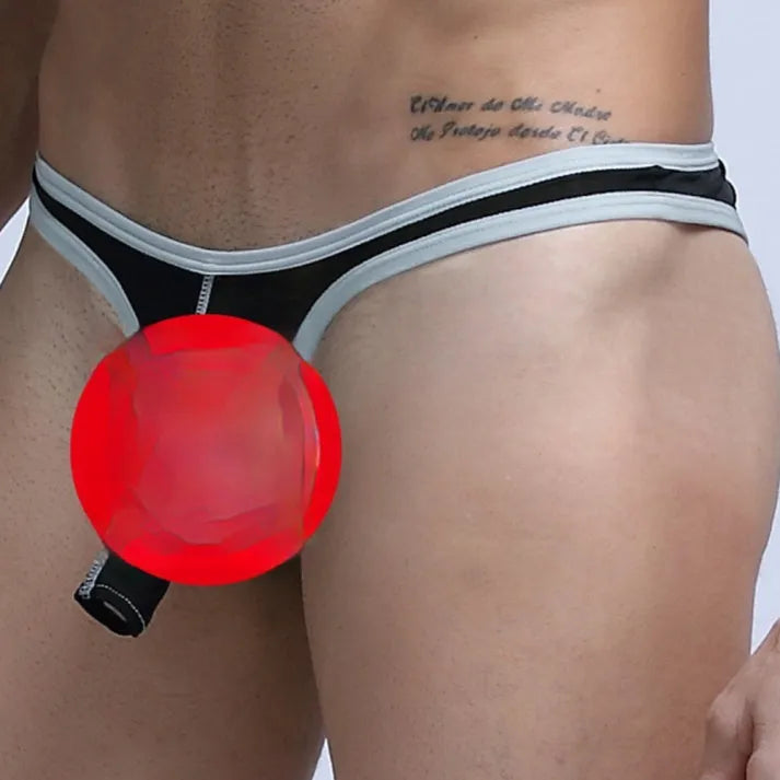 Men's ice silk nylon briefs in elephant nose style, shown in multiple colours.